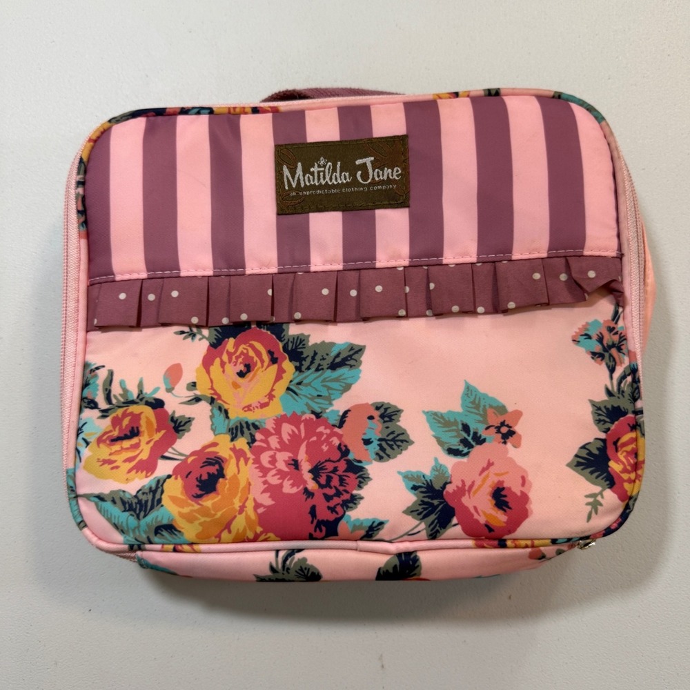 Matilda Jane Lunch Box OS Pink Floral Dreams Ruffle Insulated Cottagecore Bag
